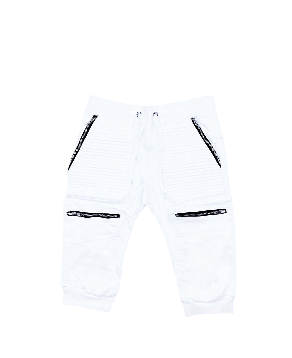 MEN'S ACELANDER BIKER ZIPPER SHORTS (WHITE)