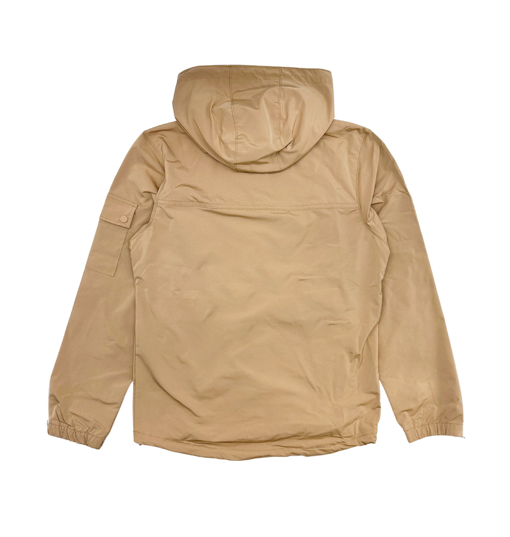 SOUTHPOLE ESSENTIALS HOODED WINDBREAKER JACKET & CARGO JOGGER SET (SAND)