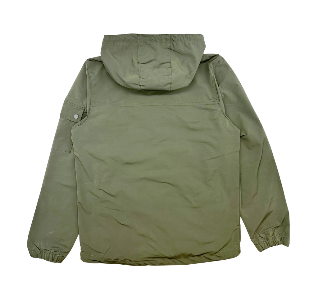 SOUTHPOLE ESSENTIALS HOODED WINDBREAKER JACKET & CARGO JOGGER SET (OLIVE)