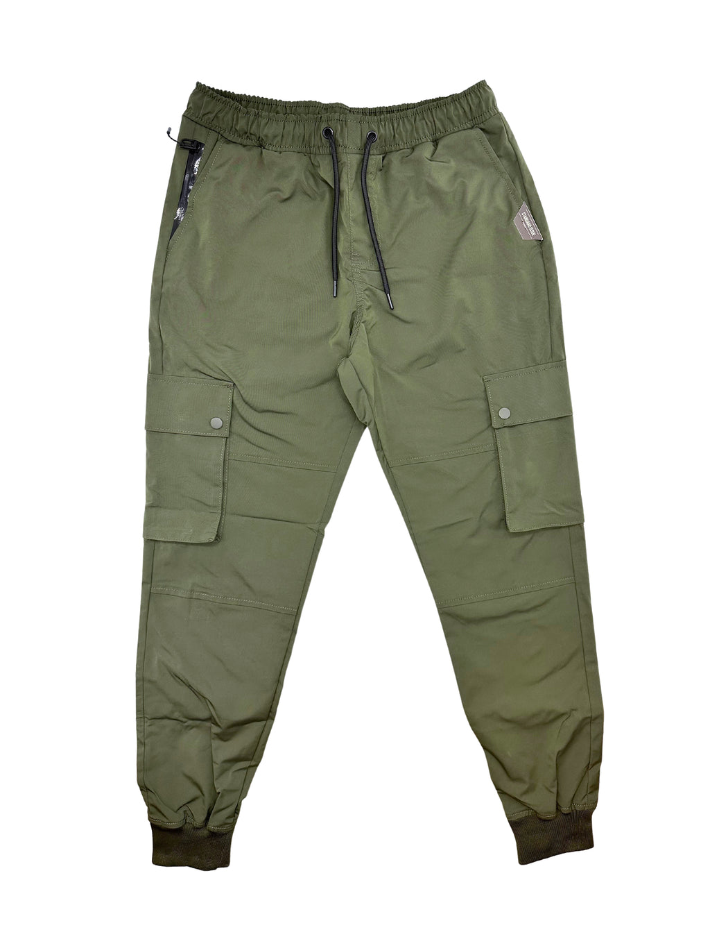 SOUTHPOLE ESSENTIALS HOODED WINDBREAKER JACKET & CARGO JOGGER SET (OLIVE)