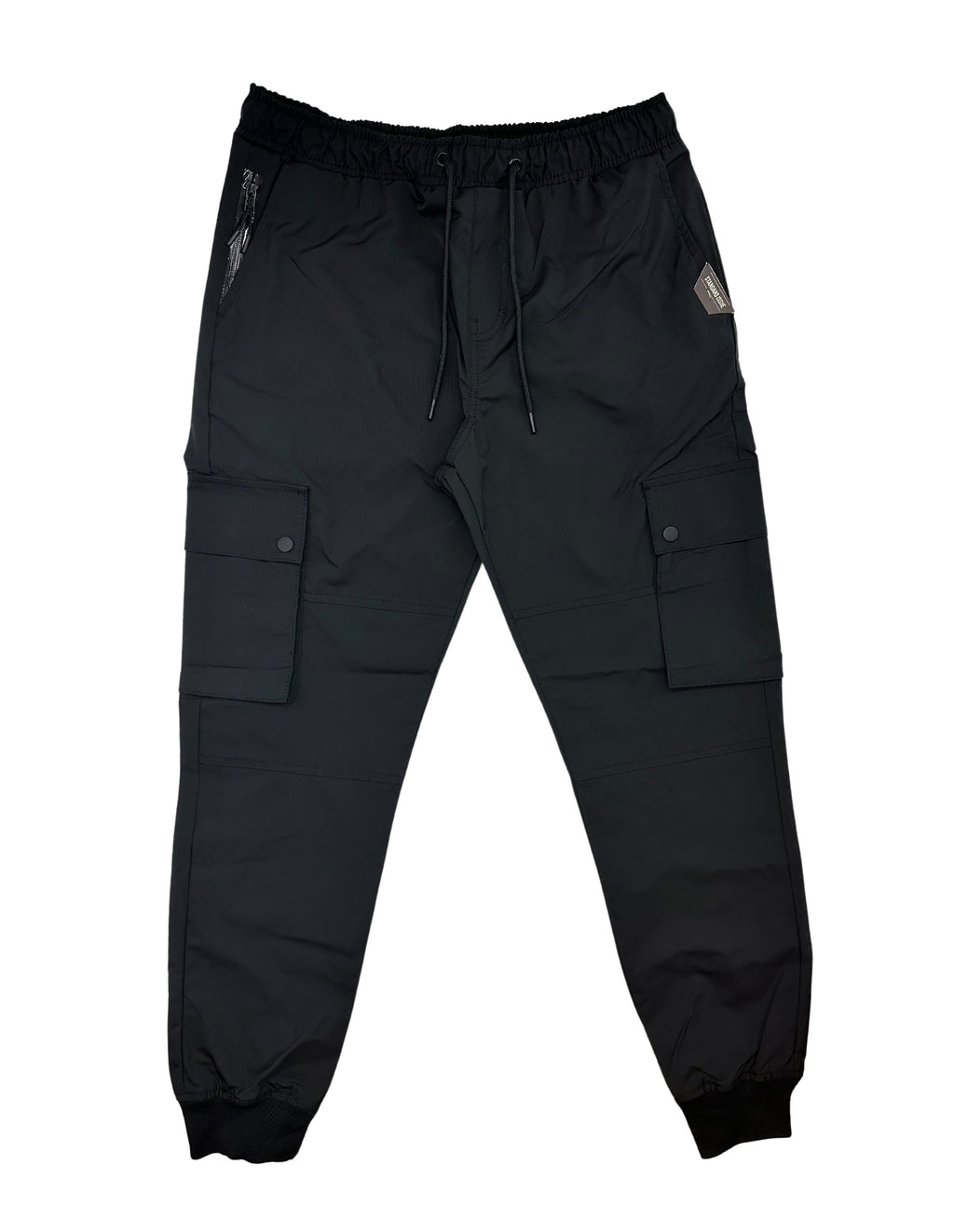 SOUTHPOLE ESSENTIALS HOODED WINDBREAKER JACKET & CARGO JOGGER SET (BLACK)