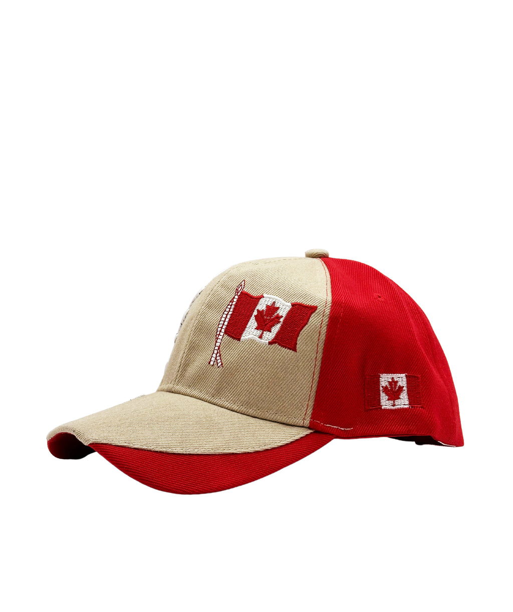 CANADA EMBROIDERED CAP (SAND/RED)