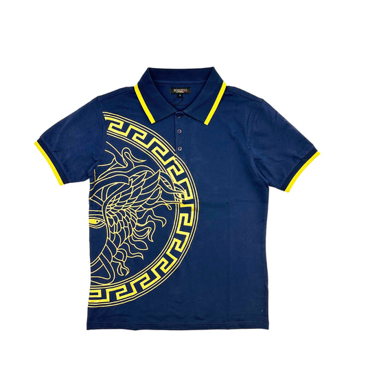 MODERNO MEN'S FANCY POLO T-SHIRT (NAVY)