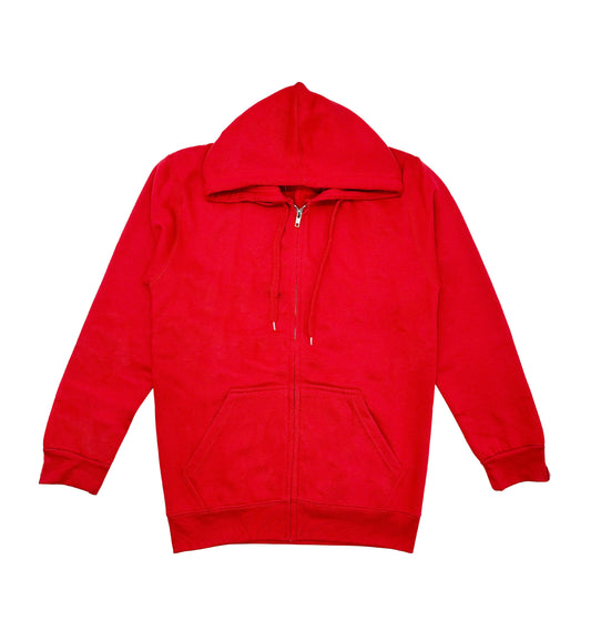 MEN'S FLEECE FULL ZIP HOODIE (RED)