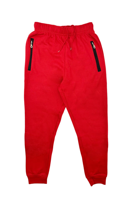 MEN'S FLEECE JOGGER WITH ZIPPER POCKETS (RED)