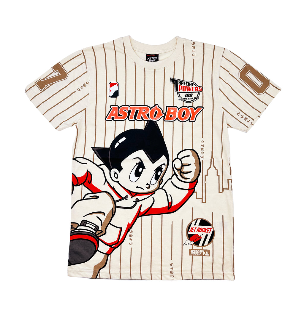 MEN'S ASTRO BOY JERSEY THICK GEL PRINT T-SHIRT (CREAM)