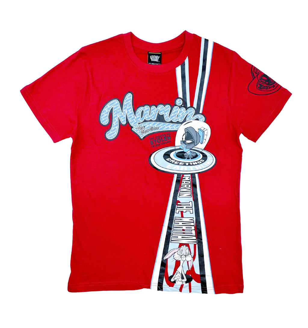 MEN'S LOONEY TUNES MARVIN THE MARTIAN HD PRINT T-SHIRT (RED)