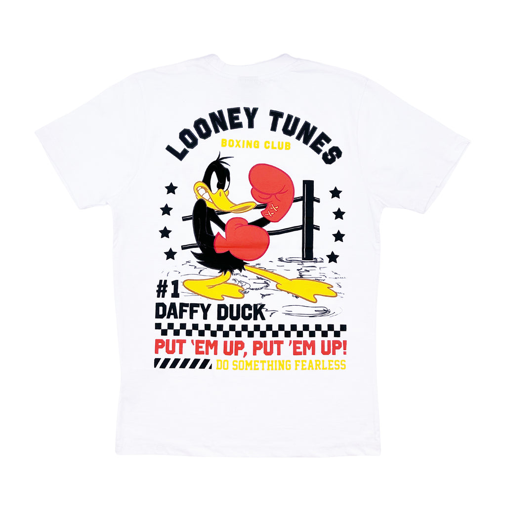 MEN'S LOONEY TUNES DAFFY DUCK BOXING T-SHIRT (WHITE)