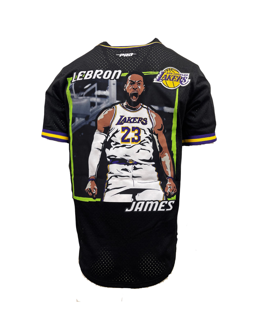 PRO STANDARD NBA LOS ANGELES LOS ANGELES LAKERS LEBRON JAMES #23 ANIMATED ACTION MESH BLACK JERSEY