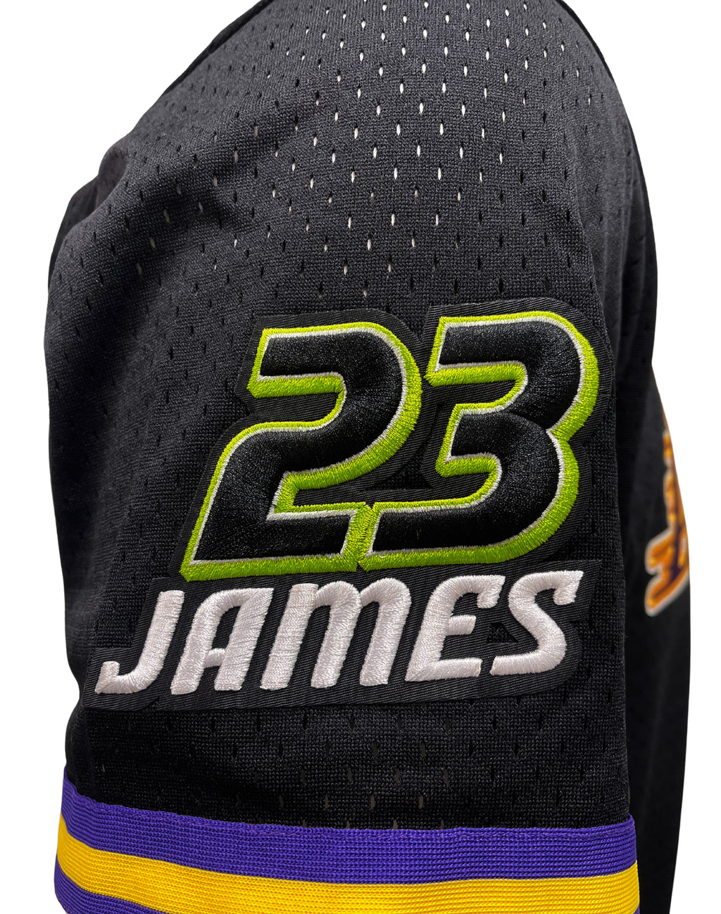PRO STANDARD NBA LOS ANGELES LOS ANGELES LAKERS LEBRON JAMES #23 ANIMATED ACTION MESH BLACK JERSEY