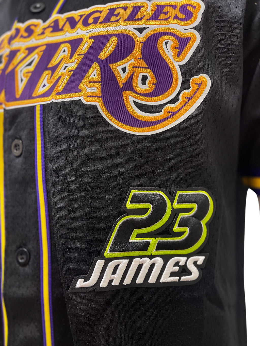 PRO STANDARD NBA LOS ANGELES LOS ANGELES LAKERS LEBRON JAMES #23 ANIMATED ACTION MESH BLACK JERSEY