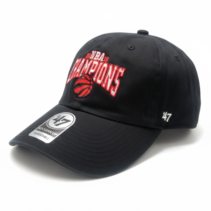 MEN'S '47 NBA TORONTO RAPTORS 2019 CHAMPIONS RED ON BLACK CAP