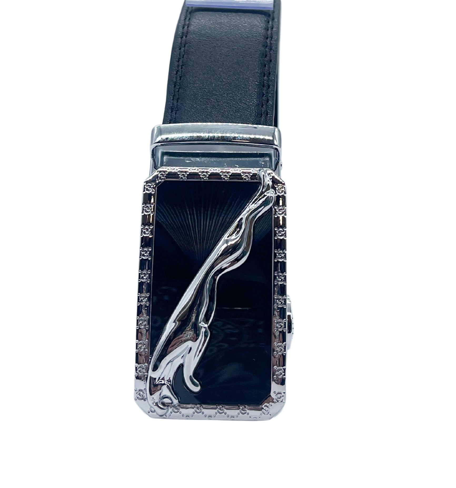 MEN'S ADJUSTABLE DESIGNER BELT (BLACK/SILVER M-69)
