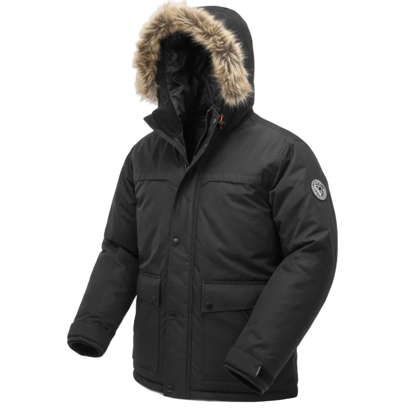 KOLDTEK MEN'S BOMBER WINTER JACKET WITH HOOD (BLACK)