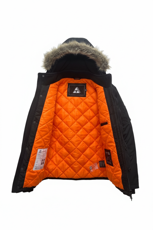 KOLDTEK MEN'S BOMBER WINTER JACKET WITH HOOD (BLACK)