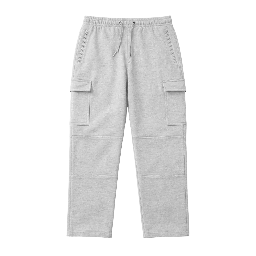 AGILE MEN'S CARGO FLEECE JOGGERS (GREY)
