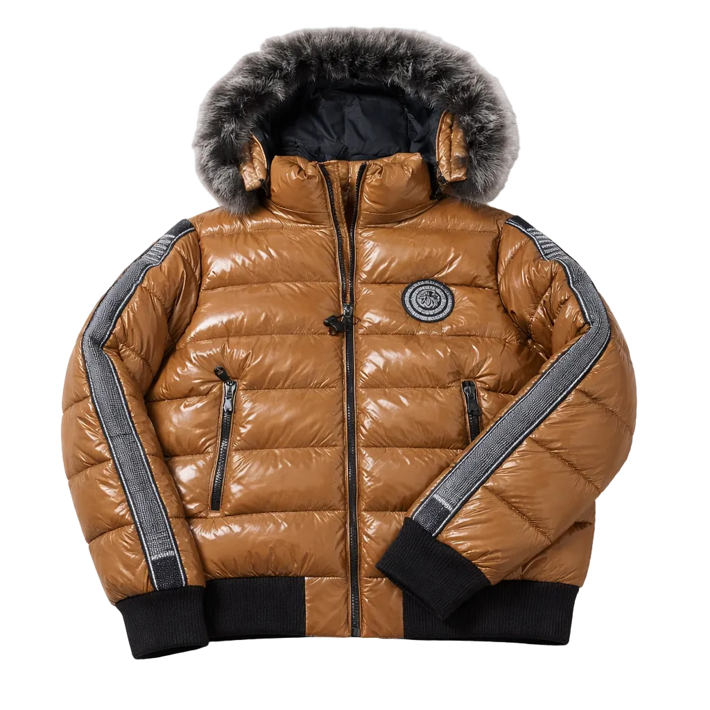 SWITCH REMARKABLE MEN'S BOMBER JACKET W/ RHINESTONES (WHEAT)