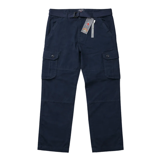 AGILE MEN'S CARGO PANTS W/ BELT (NAVY)