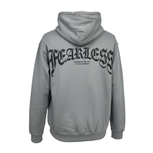 PJ MARK BLEECKER & MERCER MEN'S RHINESTONE FEARLESS GREY GRAPHIC HOODIE