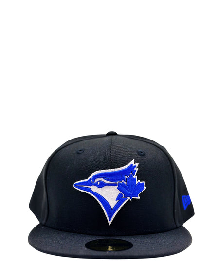 NEW ERA 59FIFTY TORONTO BLUE JAYS BLACK WITH ROYAL LOGO FITTED HAT