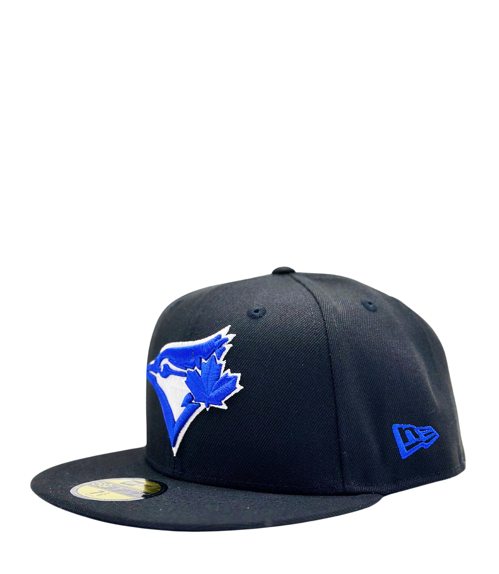 NEW ERA 59FIFTY TORONTO BLUE JAYS BLACK WITH ROYAL LOGO FITTED HAT