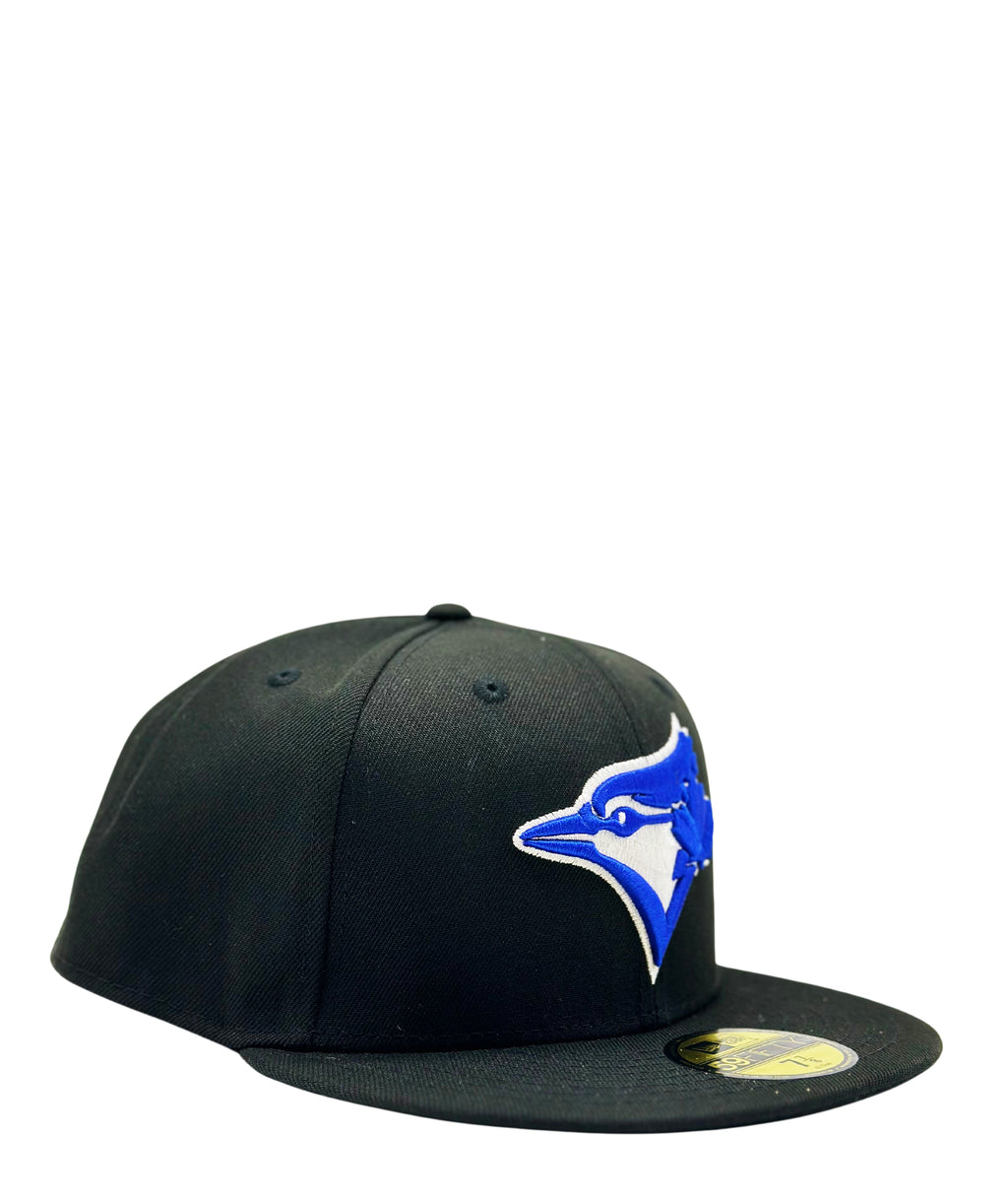 NEW ERA 59FIFTY TORONTO BLUE JAYS BLACK WITH ROYAL LOGO FITTED HAT