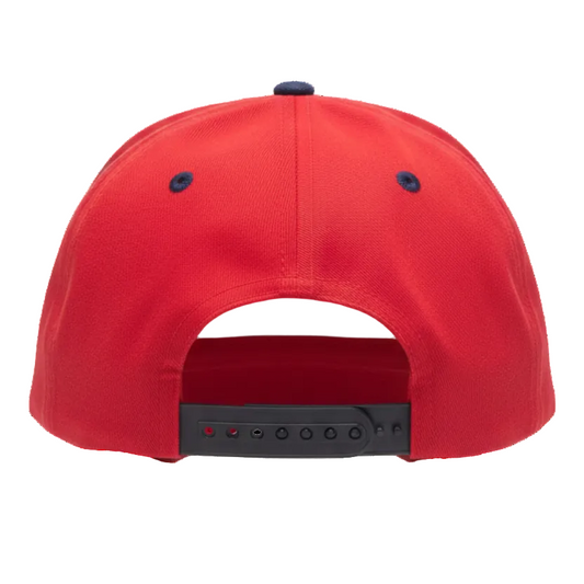 PIT BULL CAMBRIDGE COTTON PLAIN SNAPBACK HAT (RED/WHITE/NAVY)