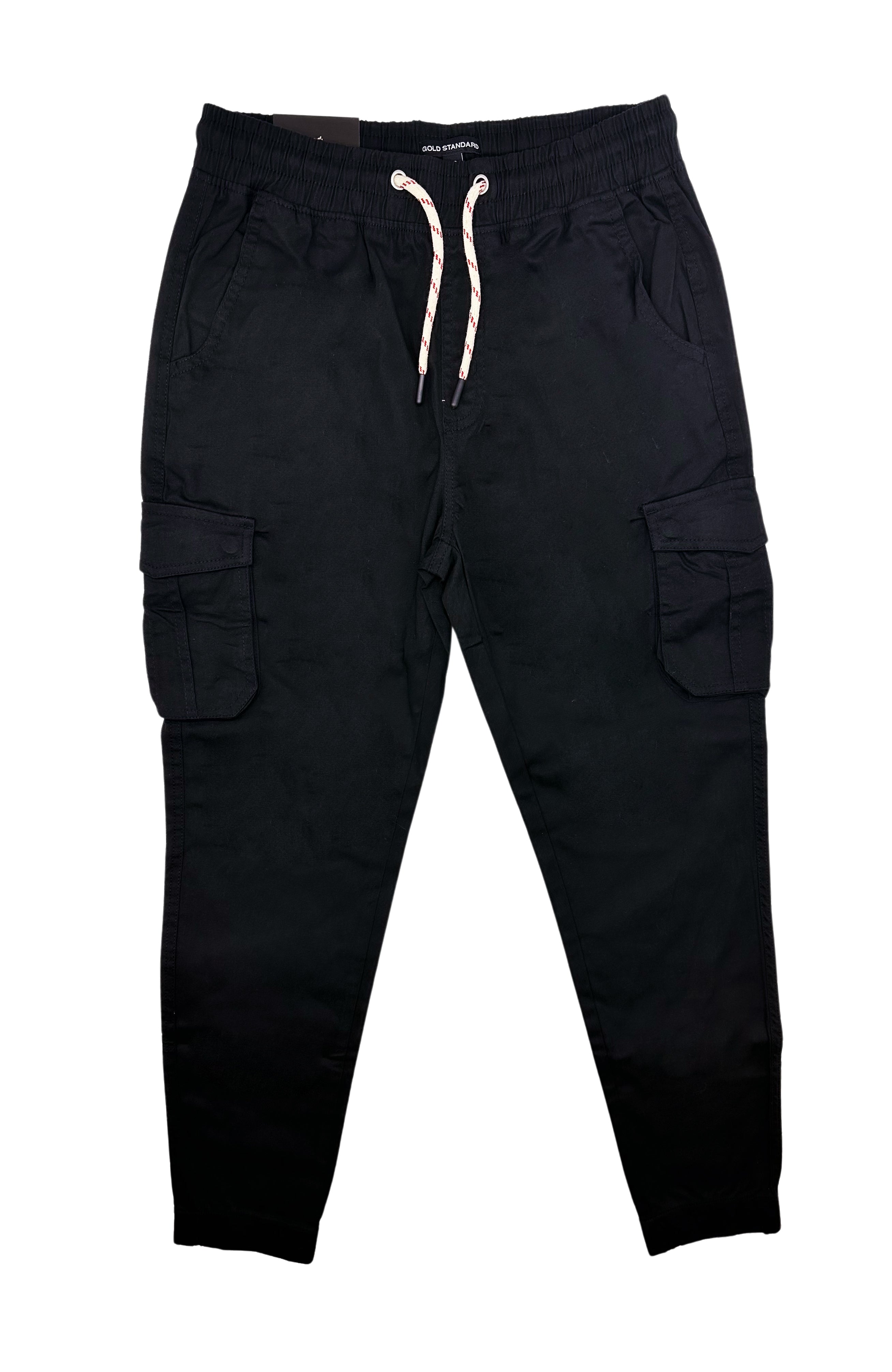 MEN'S SIDE-POCKET CARGO JOGGER PANTS (BLACK)