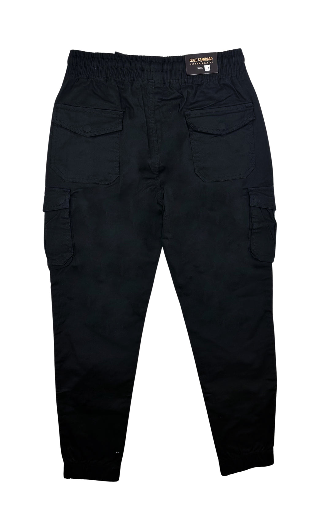 MEN'S SIDE-POCKET CARGO JOGGER PANTS (BLACK)