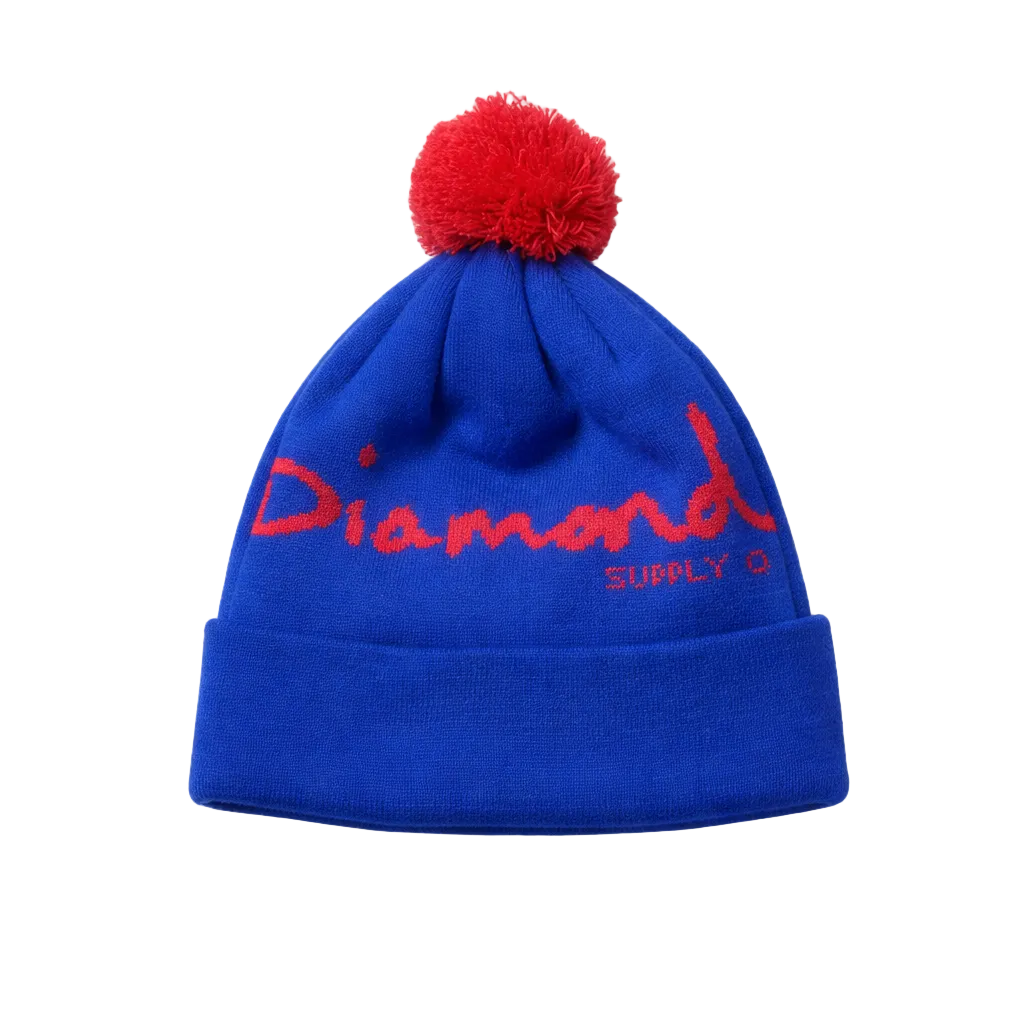 DIAMOND SUPPLY RED/BLUE KNITTED TOUQUE