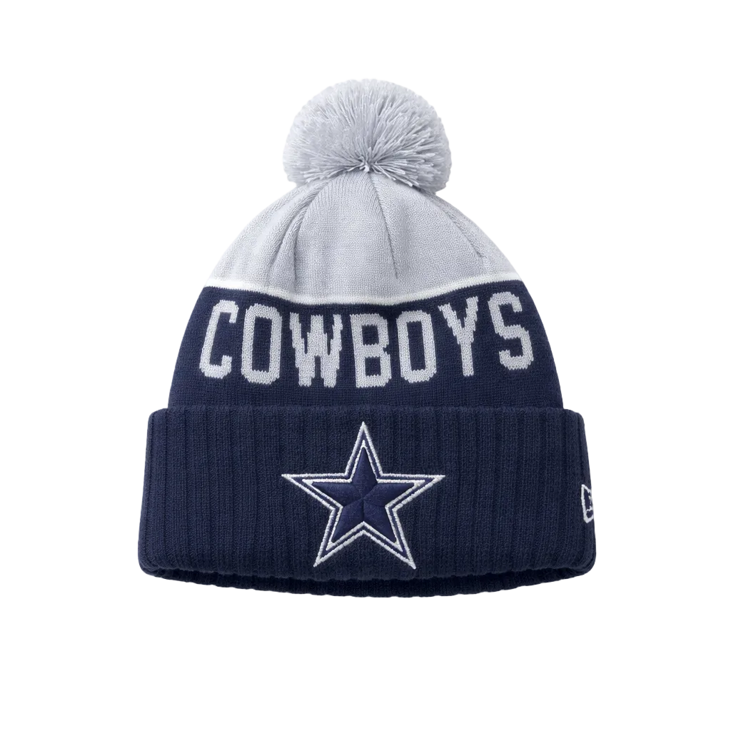 NEW ERA NFL SPORTS KNIT DALLAS COWBOYS NAVY BLUE/GREY WINTER TOUQUE