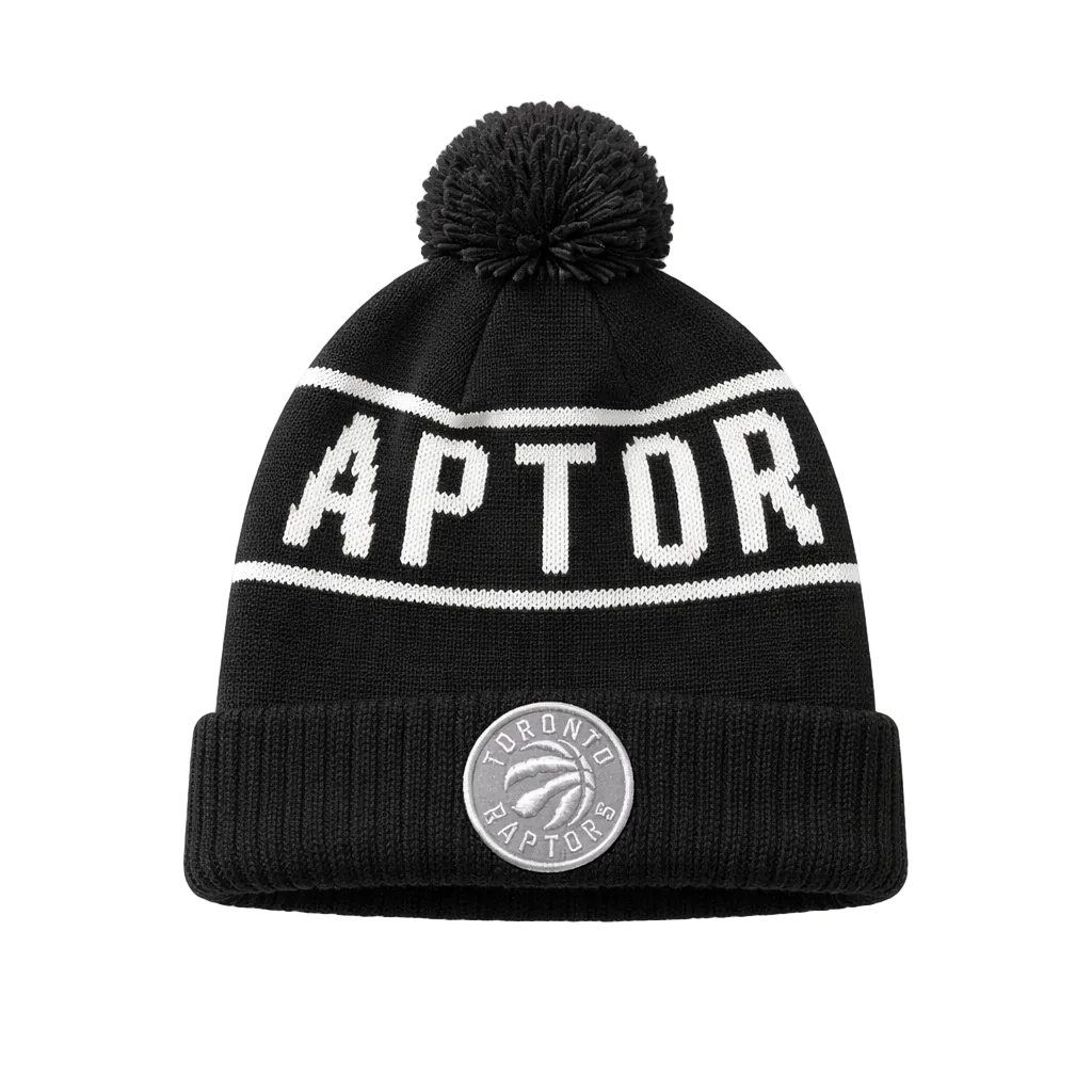 MITCHELL & NESS NBA TORONTO RAPTORS BLACK/WHITE TOUQUE