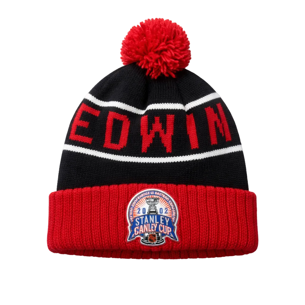 MITCHELL & NESS NHL 2002 STANLEY CUP DETROIT RED WINGS BLACK/RED TOUQUE