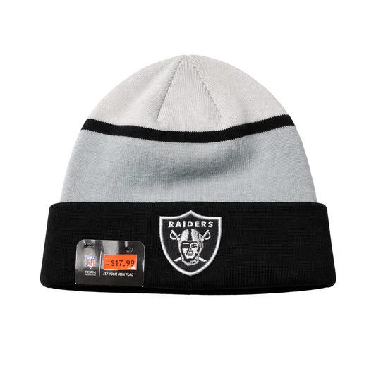 NEW ERA NFL LAS VEGAS RAIDERS BLACK/WHITE/GREY TOUQUE