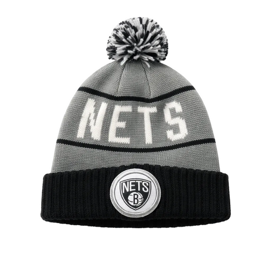 MITCHELL & NESS BROOKLYN NETS KNITTED GREY TOUQUE