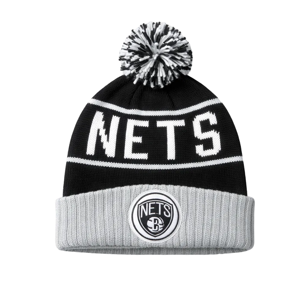 BROOKLYN NETS KNITTED TOUQUE (BLACK/GREY)
