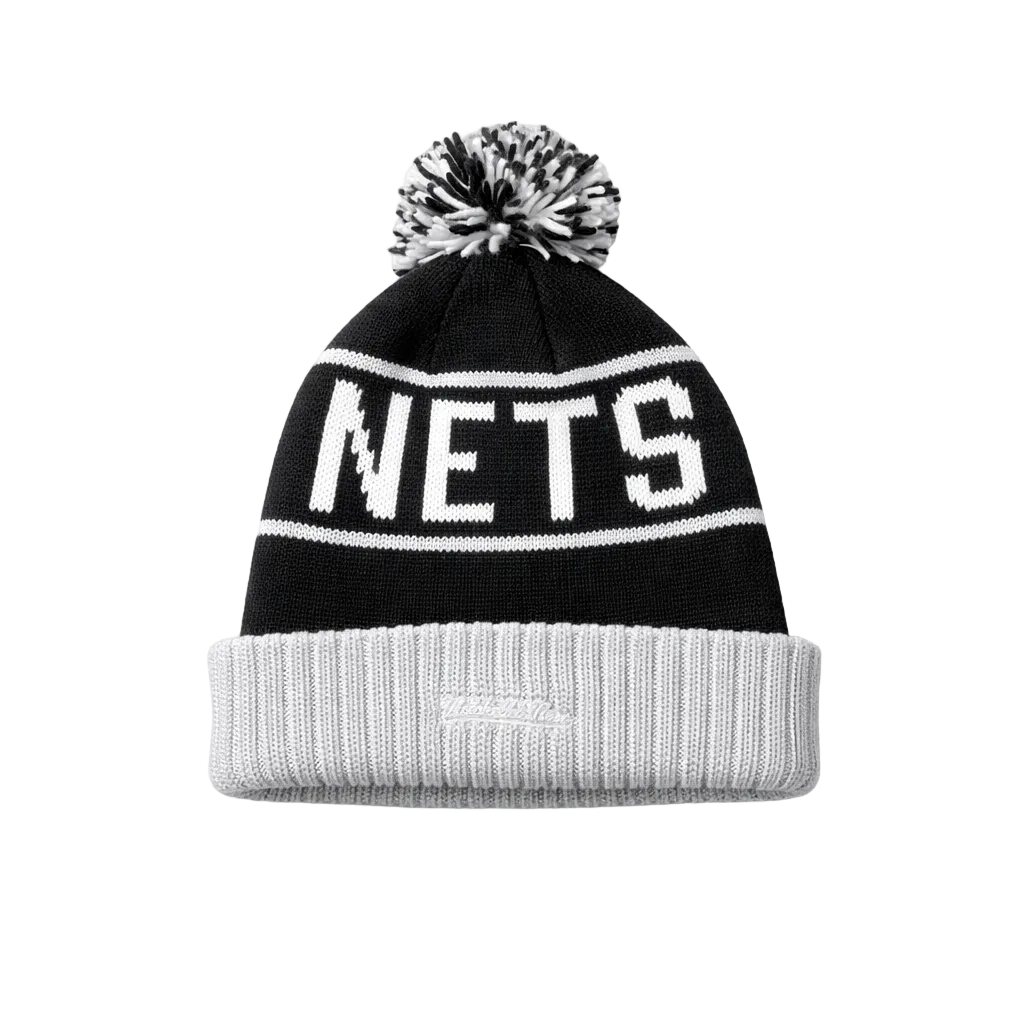 BROOKLYN NETS KNITTED TOUQUE (BLACK/GREY)