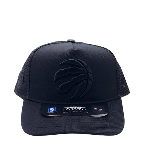 PRO STANDARD NBA TORONTO RAPTORS CLASSIC BLACKOUT WOOL BLEND PRO PINCH TRUCKER SNAPBACK CAP