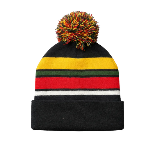 PLAIN KNITTED TOQUES (BLACK/YELLOW)