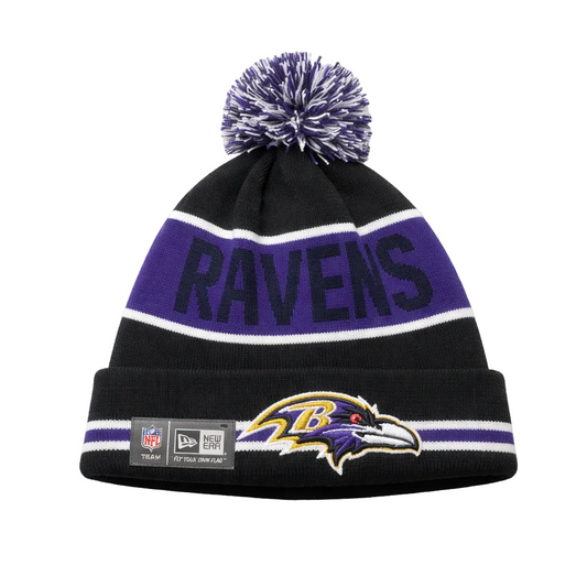 NEW ERA NFL BALTIMORE RAVENS BLACK & PURPLE WINTER TOUQUE