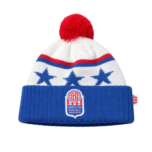 NEW ERA HERITAGE SERIES CALIFORNIA HOCKEY COLLECTION X AMERICAN BASKETBALL ASSOCIATION NEW YORK NETS ROYAL BLUE/RED/WHITE TOUQUE