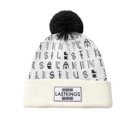 LAST KING PATTERNED BLACK & WHITE WINTER TOUQUE