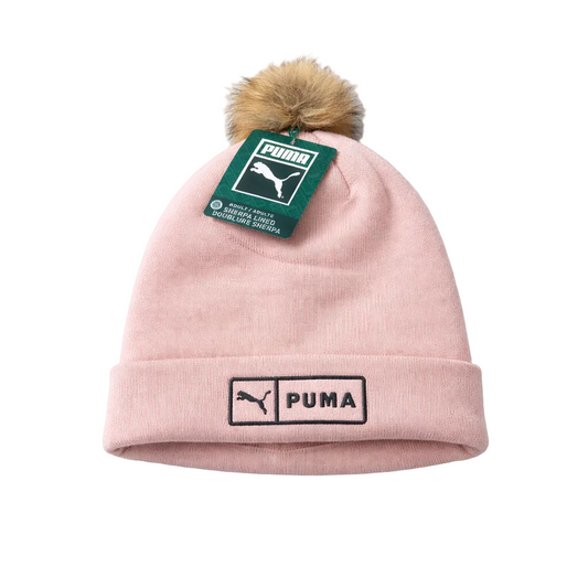 PUMA HUGHES FAUX POM BEANIE (LIGHT PASTEL PINK)