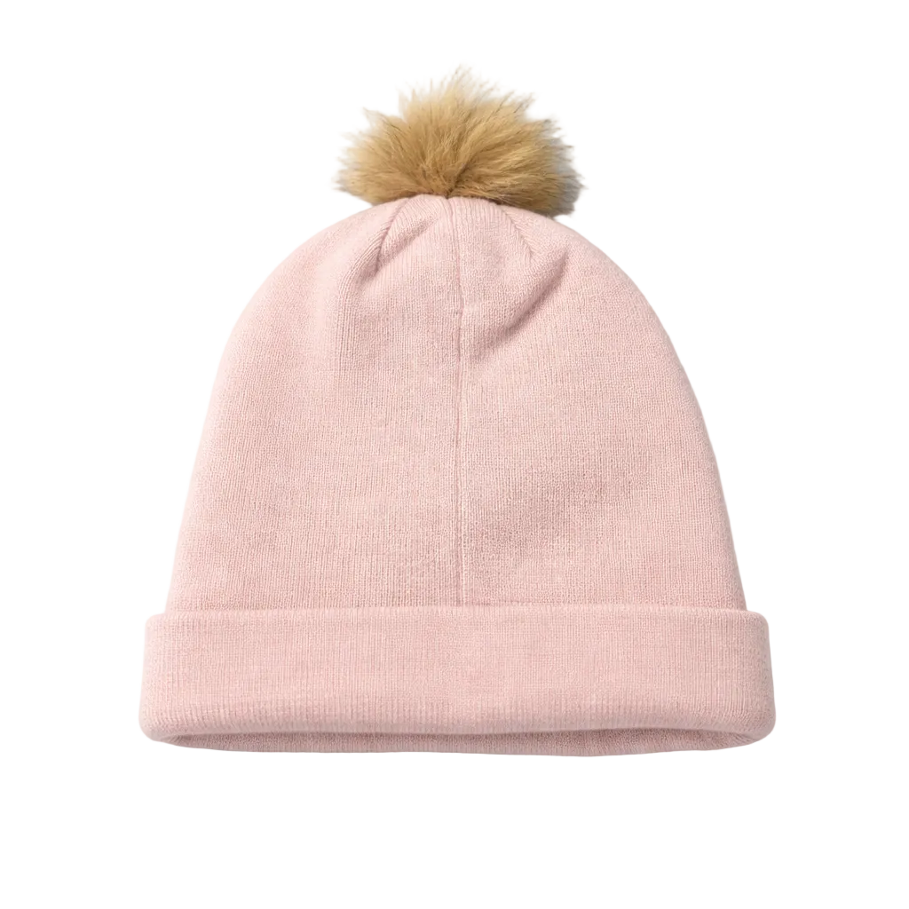 PUMA HUGHES FAUX POM BEANIE (LIGHT PASTEL PINK)
