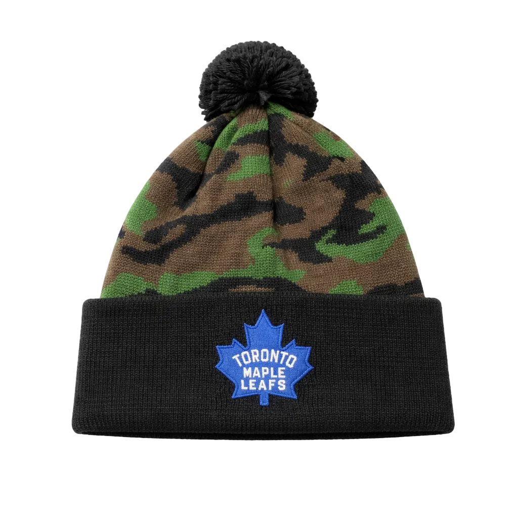 MITCHELL & NESS NHL TORONTO MAPLE LEAFS GREEN CAMO/BLACK TOUQUE