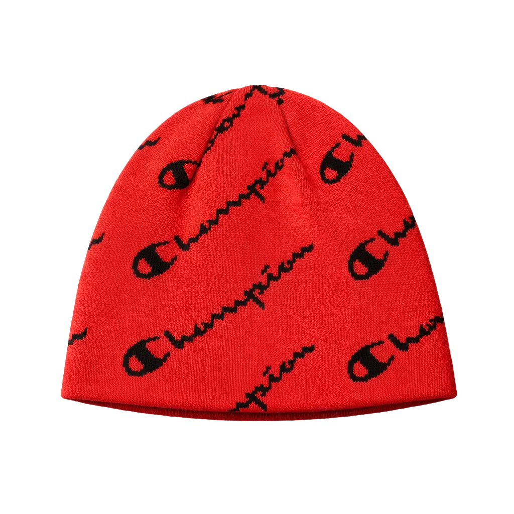 CHAMPION REVERSIBLE RED & BLACK BEANIE
