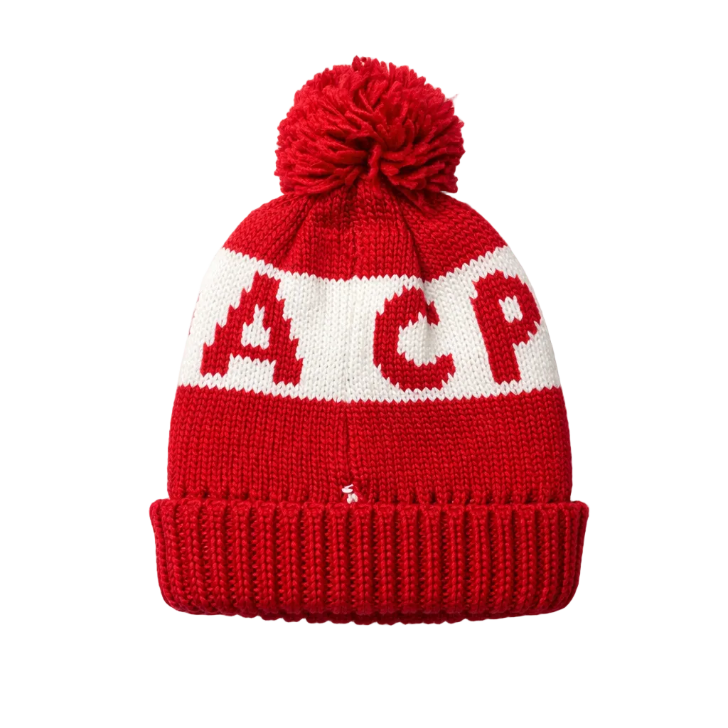 PLAIN KNITTED CANADA RED TOUQUE