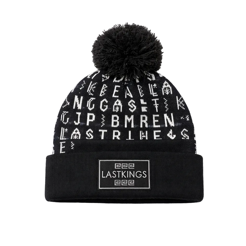 LAST KING PATTERNED BLACK WINTER TOUQUE