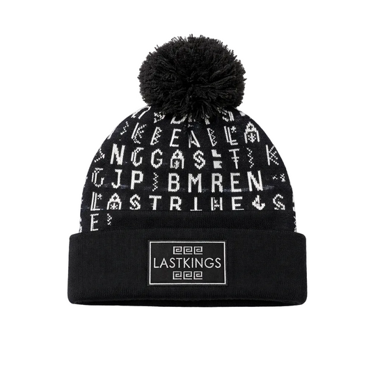 LAST KING PATTERNED BLACK WINTER TOUQUE