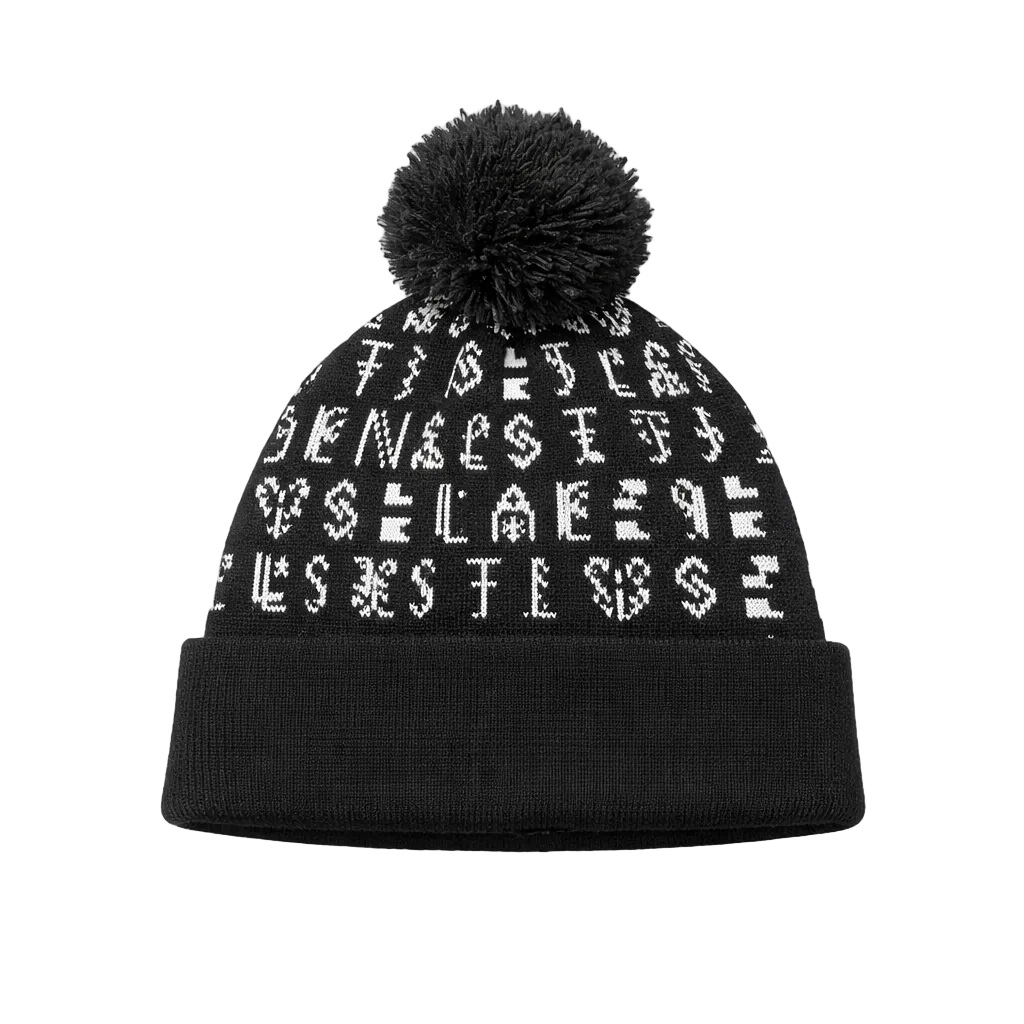 LAST KING PATTERNED BLACK WINTER TOUQUE